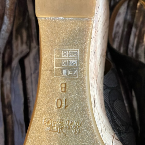 Coach Black Wedge Slingback Women's Shoes Size 10 - Picture 6 of 6